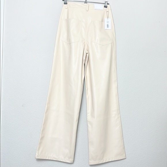 NWT WeWoreWhat Vegan Leather Ivory Pants - Picture 5 of 10